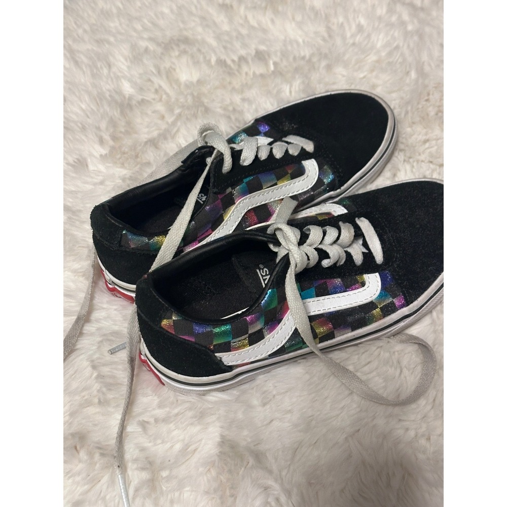 Vans Old Skool Rainbow Checkerboard Skate Shoes Sneakers